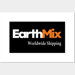 Earthmix Shipping White and Orange Posters and Art